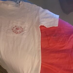 PINK Victoria's Secret Pink and Hot Pink Heart Tees Two! XS. BNWT